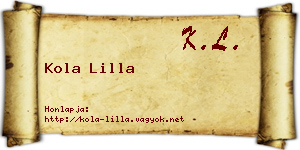 Kola Lilla névjegykártya