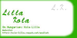 lilla kola business card